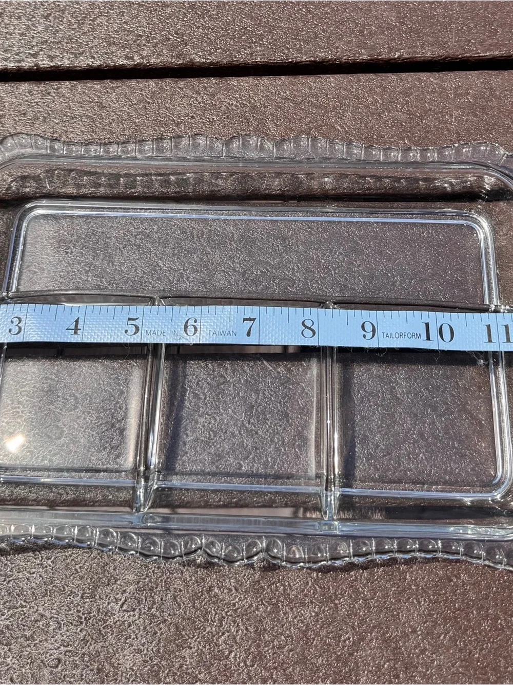 Vintage Glass Divided Serving Tray - Rectangular